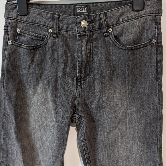 Obey Propoganda "Fight Stretch Straight Leg" Black Jeans - Picture 6 of 7